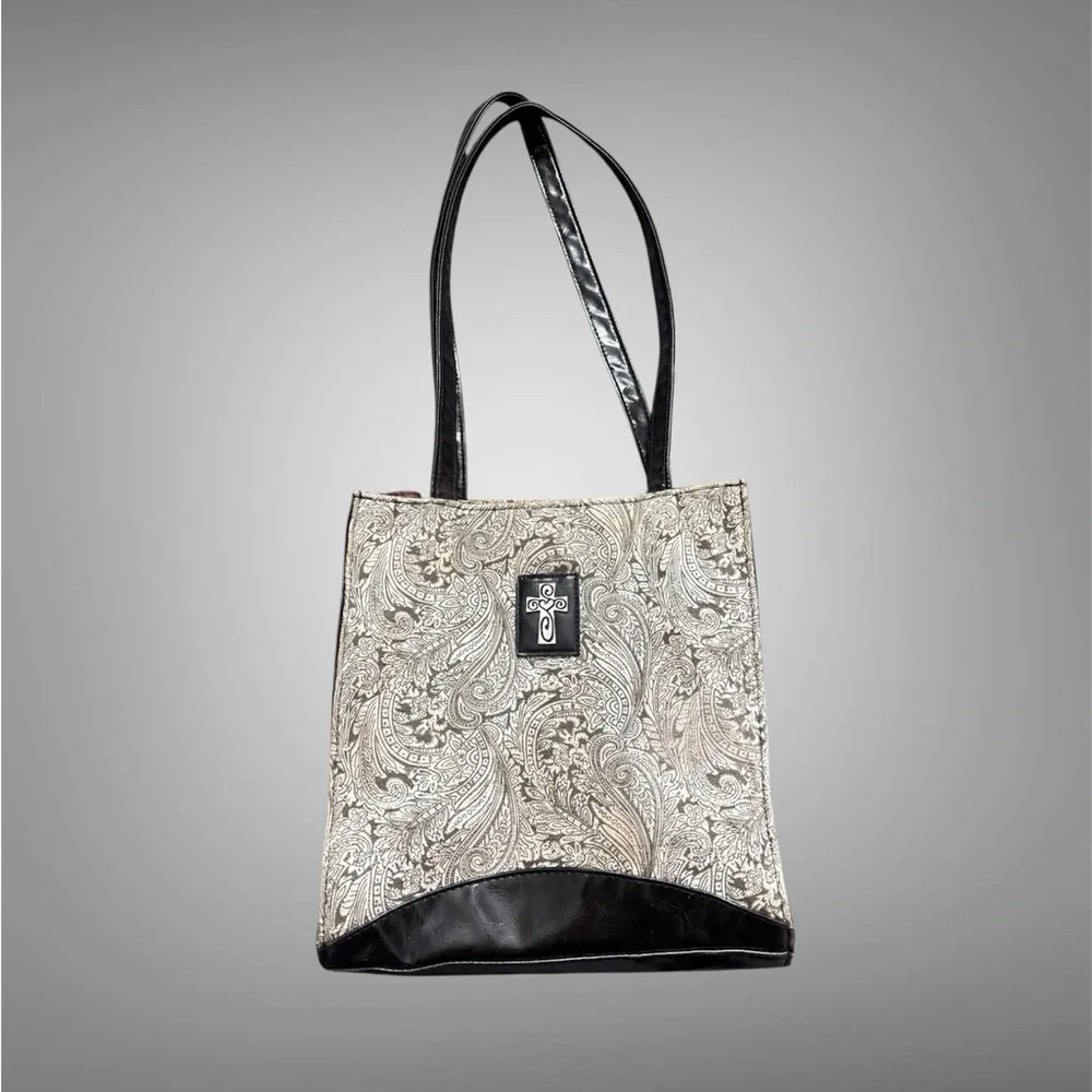Elegant brown and Cream Tote Bag - Picture 1 of 13